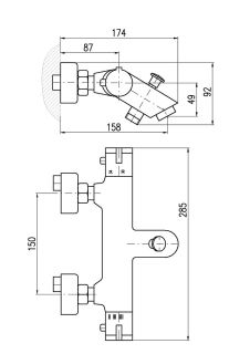 Смеситель для ванны Rav Slezak Termo TRM54.5CMATC черный